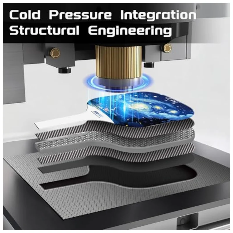 ergonomic grip with moisture-wicking texture and paddle in playing position