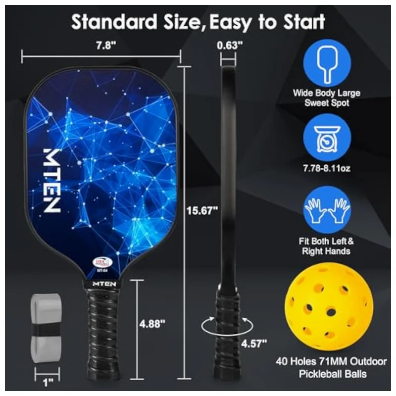 fiberglass paddle face close-up showing texture and edge seal