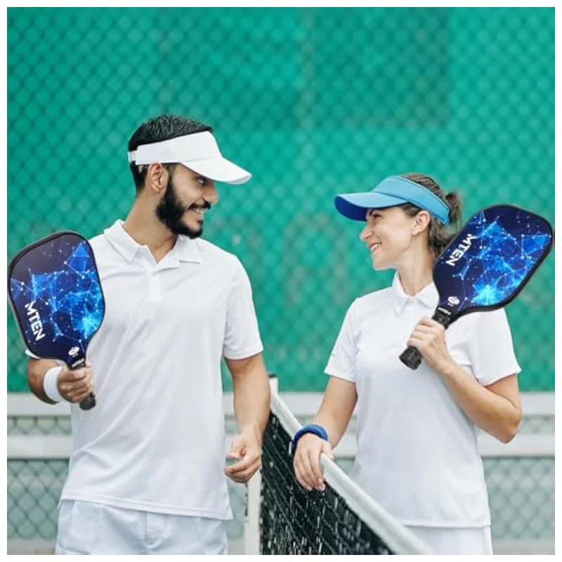 complete set laid out on clean white background showing paddles balls bag and grip tapes