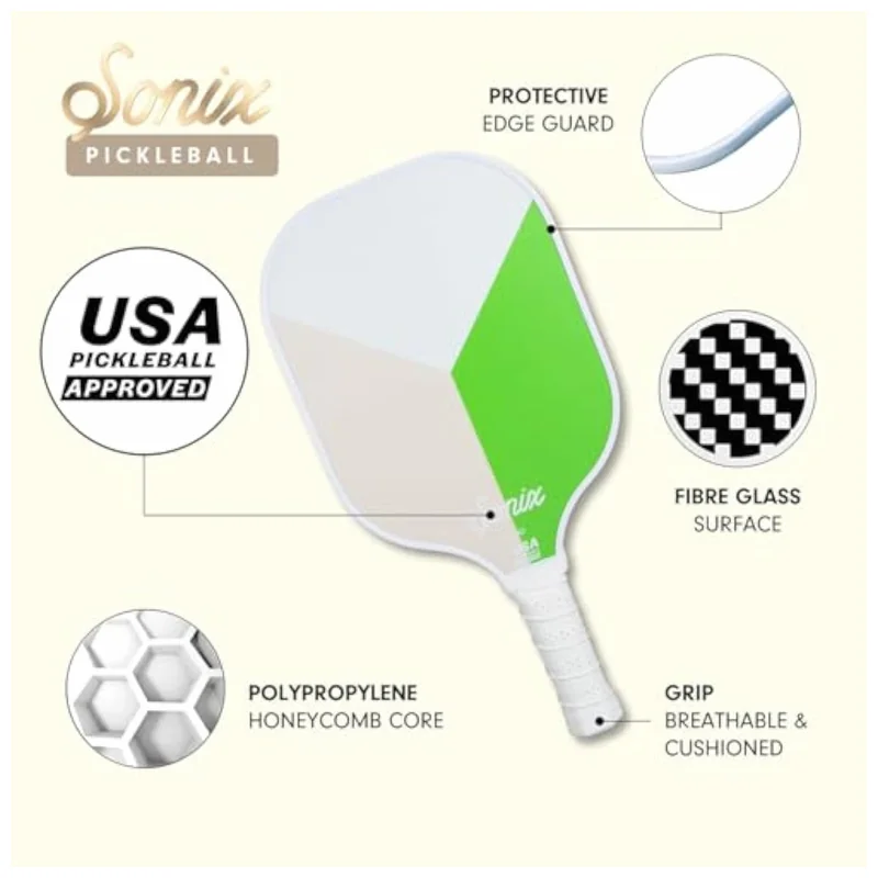 Close-up of non-slip ribbed cushion grip on Sonix paddle handle