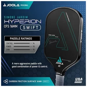 JOOLA Simone Jardim Hyperion CFS Carbon Fiber Paddle available in 16mm and Swift Versions