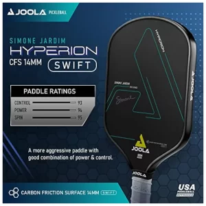 JOOLA Simone Jardim Hyperion CFS Carbon Fiber Paddle optimized for Tournament Level Play