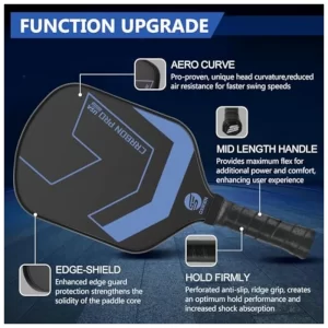 OXIKEN USAPA Approved T700 Carbon Fiber Pickle Paddle featuring 5.5 Inch Elongated Handle