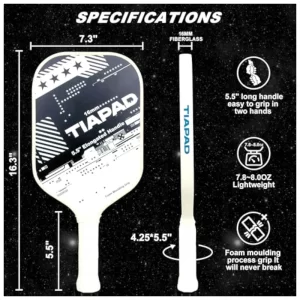 USAPA Approved 16mm Fiberglass Pickleball Rackets with 5.5 Inch Long Handle | Low MOQ Price