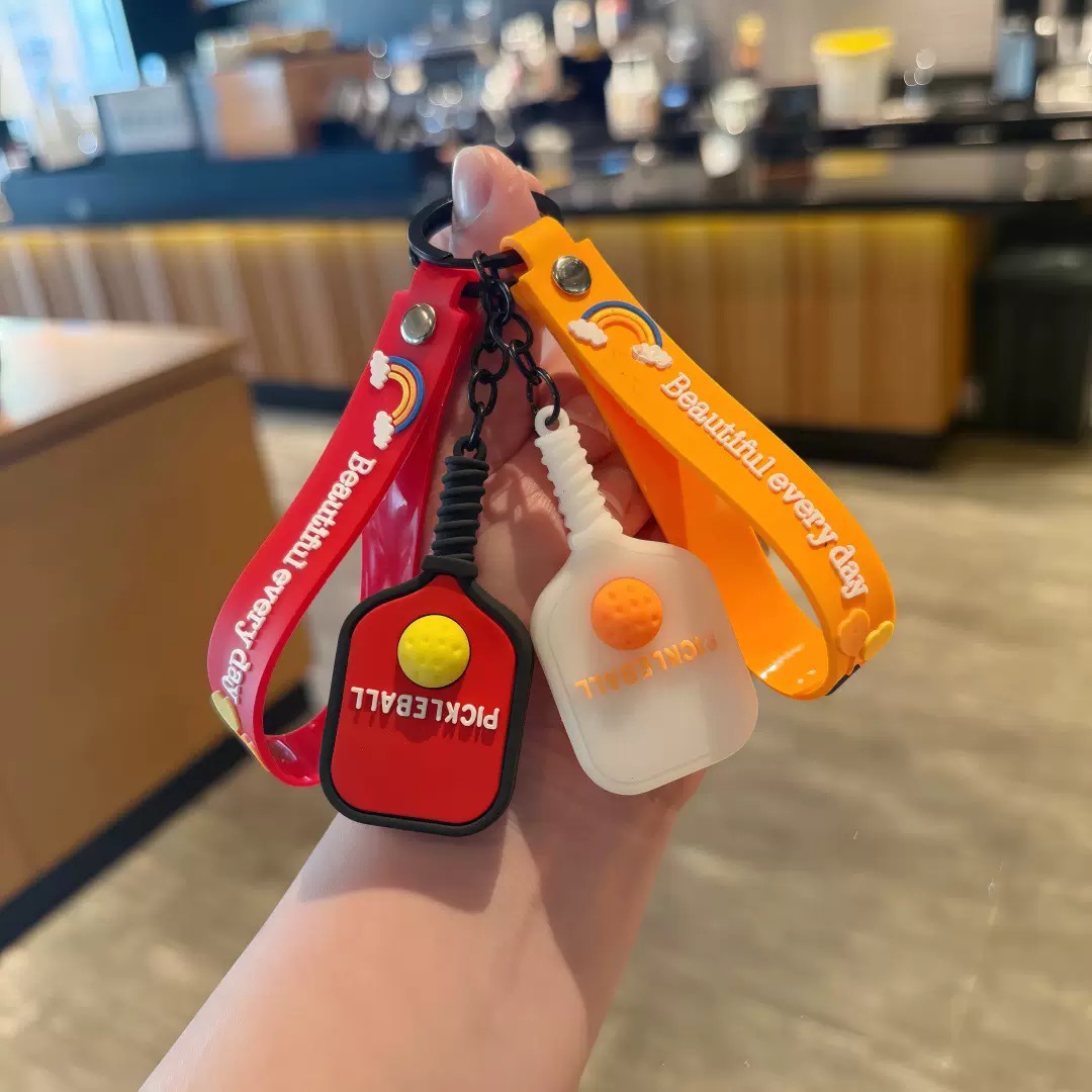 Custom Pickleball Silicone Keychain | Branded Pickleball Accessories Wholesale